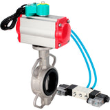 Disc rotary valves Elephant WBV3131N-2W-Fb-H DN50-250 16 bar body - 304 stainless steel, disc - 304 stainless steel, seal - NBR, with pneumatic actuator PA-DA-XXX, pneumatic distributor 4V320-10 220V and ALS200D magnetic switch