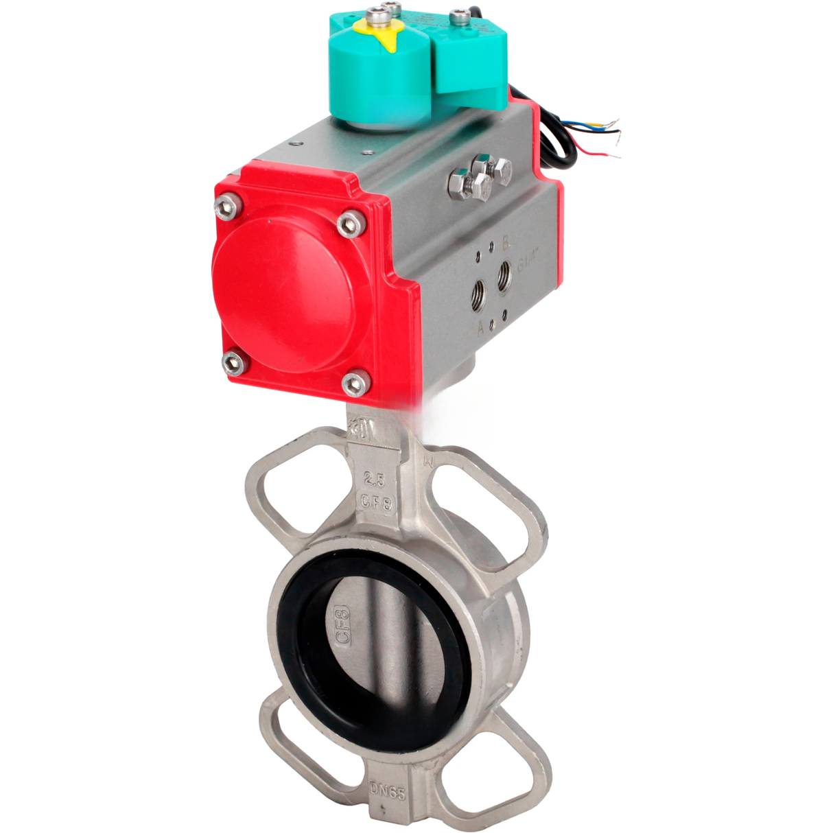 Disc rotary valves Elephant WBV3131V-2W-Fb-H DN50-250 16 bar body - 304 stainless steel, disc - 304 stainless steel, seal - VITON, with pneumatic drive PA-DA-XXX and ALS200D magnetic switch