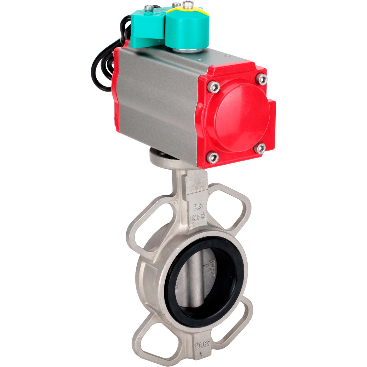 Disc rotary valves Elephant WBV3131E-2W-Fb-H DN50-250 16 bar body - 304 stainless steel, disc - 304 stainless steel, seal - EPDM, with pneumatic drive PA-DA-XXX and ALS200D magnetic switch