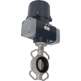 Butterfly valves Elephant WBV3131E-2W-Fb-H interflanged, body - stainless steel 304, disc - stainless steel 304, seal - EPDM, with electric quarter turn actuator Elephant QTSA-N-EM-O0-220VAC
