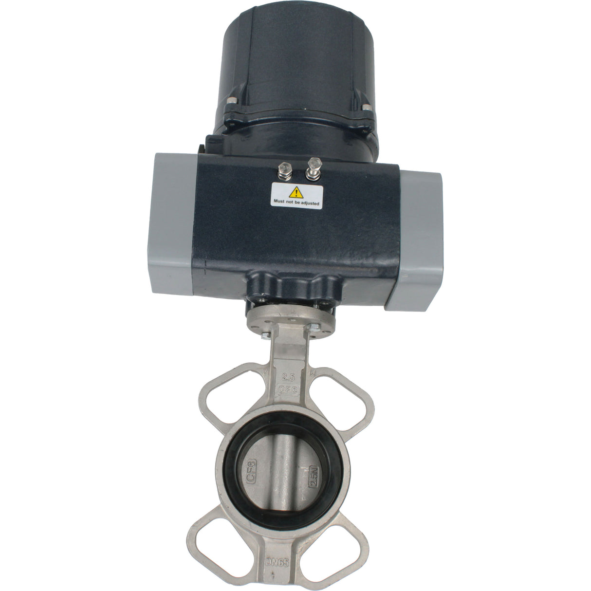 Butterfly valves Elephant WBV3131E-2W-Fb-H interflanged, body - stainless steel 304, disc - stainless steel 304, seal - EPDM, with electric quarter turn actuator Elephant QTSA-N-EM-O0-220VAC