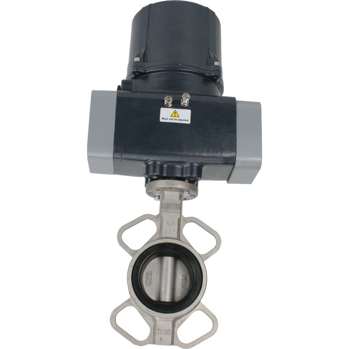 Butterfly valves Elephant WBV3131E-2W-Fb-H interflanged, body - stainless steel 304, disc - stainless steel 304, seal - EPDM, with electric quarter turn actuator Elephant QTSA-N-EM-O0-220VAC