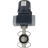 Butterfly valves Elephant WBV3131E-2W-Fb-H interflanged, body - stainless steel 304, disc - stainless steel 304, seal - EPDM, with electric quarter turn actuator Elephant QTSA-N-EM-O0-220VAC