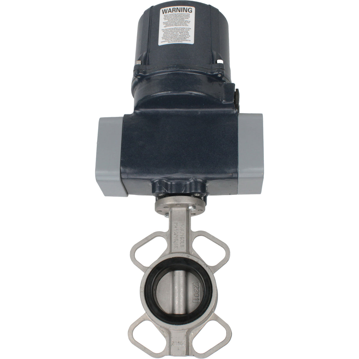 Butterfly valves Elephant WBV3131E-2W-Fb-H interflanged, body - stainless steel 304, disc - stainless steel 304, seal - EPDM, with electric quarter turn actuator Elephant QTSA-N-EM-O0-220VAC