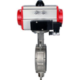 Water Butterfly Valve Elephant WBV3131N-2W-Fb-H, body material - Stainless steel AISI 304, disk material - Stainless steel AISI 304, seal - NBR, pneumatic actuator PA-DA double action, 4M310-08 220V