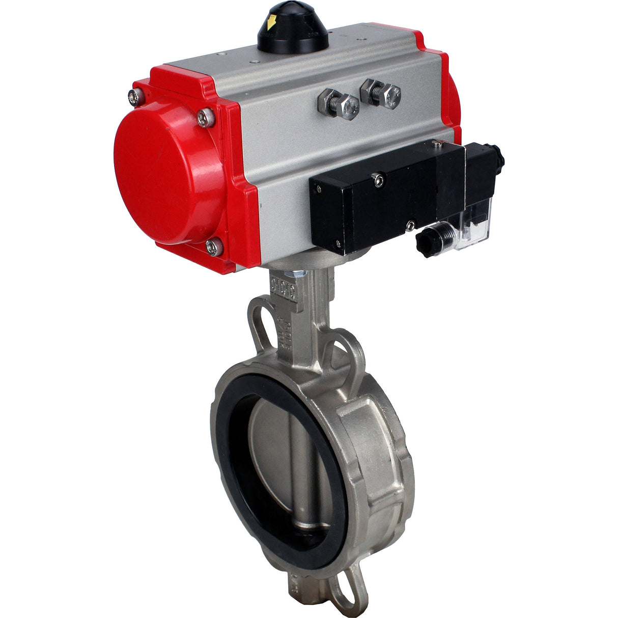 Water Butterfly Valve Elephant WBV3131N-2W-Fb-H, body material - Stainless steel AISI 304, disk material - Stainless steel AISI 304, seal - NBR, pneumatic actuator PA-DA double action, 4M310-08 220V