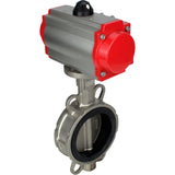 Water Butterfly Valve Elephant WBV3131N-2W-Fb-H, body material - Stainless steel AISI 304, disk material - Stainless steel AISI 304, seal - NBR, pneumatic actuator PA-DA double action, 4M310-08 220V