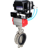 Water Butterfly Valve Elephant WBV3131V-2W-Fb-H, body material - Stainless steel AISI 304, disk material - Stainless steel AISI 304, seal - Viton, pneumatic actuator PA-SA with return springs, positioner YT-1000RSN with feedback