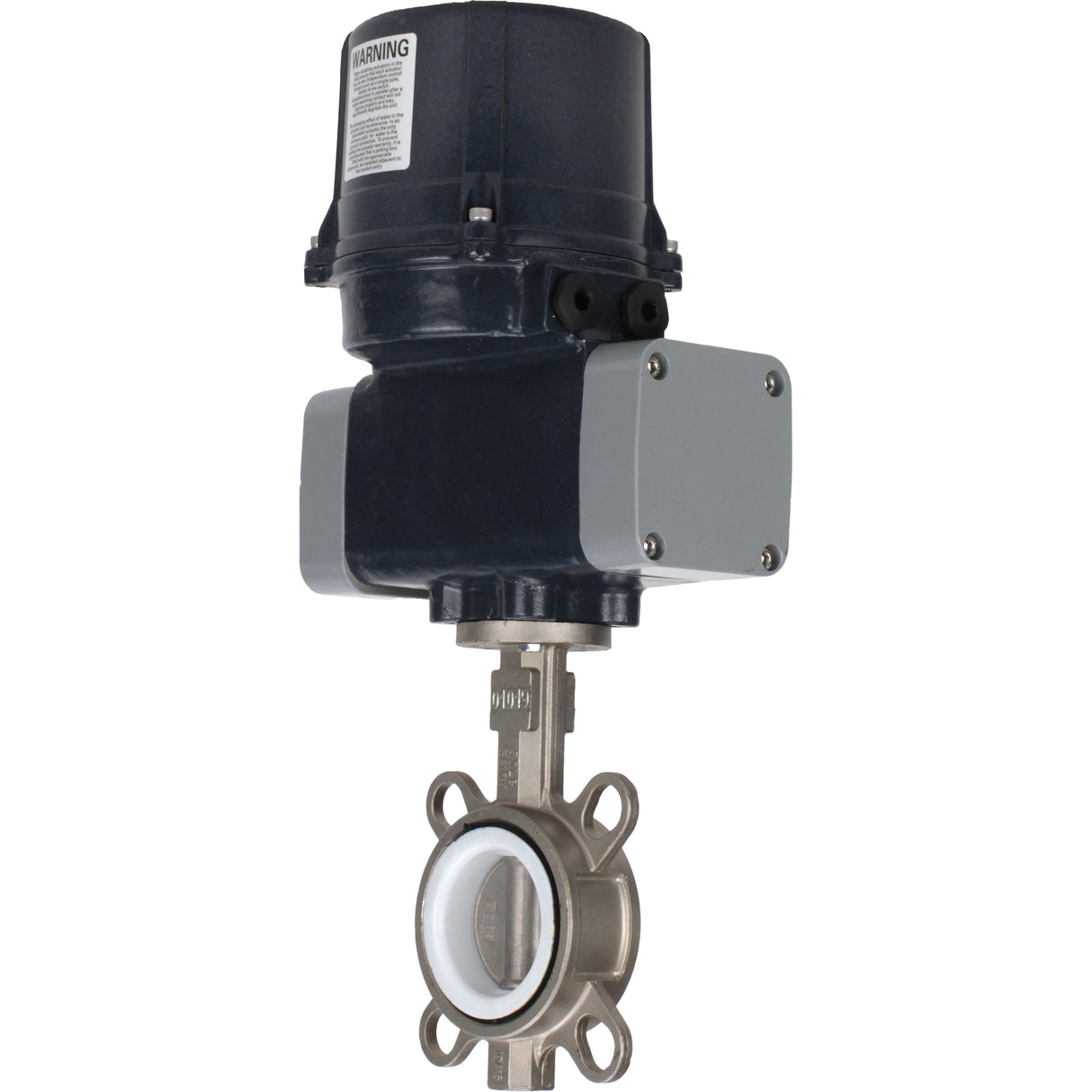 Butterfly valves Elephant WBV3131P-2W-Fb-H interflanged, body - stainless steel 304, disc - stainless steel 304, seal - PTFE, with electric quarter turn actuator Elephant QTSA-N-EM-O0-220VAC