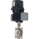 Butterfly valves Elephant WBV3131P-2W-Fb-H interflanged, body - stainless steel 304, disc - stainless steel 304, seal - PTFE, with electric quarter turn actuator Elephant QTSA-N-EM-O0-220VAC