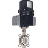 Butterfly valves Elephant WBV3131P-2W-Fb-H interflanged, body - stainless steel 304, disc - stainless steel 304, seal - PTFE, with electric quarter turn actuator Elephant QTSA-N-EM-O0-220VAC