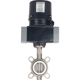 Butterfly valves Elephant WBV3131P-2W-Fb-H interflanged, body - stainless steel 304, disc - stainless steel 304, seal - PTFE, with electric quarter turn actuator Elephant QTSA-N-EM-O0-220VAC