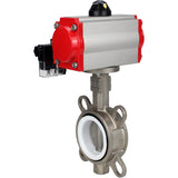 Water Butterfly Valve Elephant WBV3131P-2W-Fb-H, body material - Stainless steel AISI 304, disk material - Stainless steel AISI 304, seal - PTFE, pneumatic actuator PA-SA with return springs, 4M310-08 24V