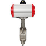 Water Butterfly Valve Elephant WBV3131P-2W-Fb-H, body material - Stainless steel AISI 304, disk material - Stainless steel AISI 304, seal - PTFE, pneumatic actuator PA-SA with return springs, 4M310-08 24V