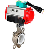 Disc rotary valves Elephant WBV3131P-2W-Fb-H DN50-250 16 bar body - 304 stainless steel, disc - 304 stainless steel, seal - PTFE, with pneumatic actuator PA-DA-XXX, pneumatic distributor 4M310-08 220V and ALS200D magnetic switch