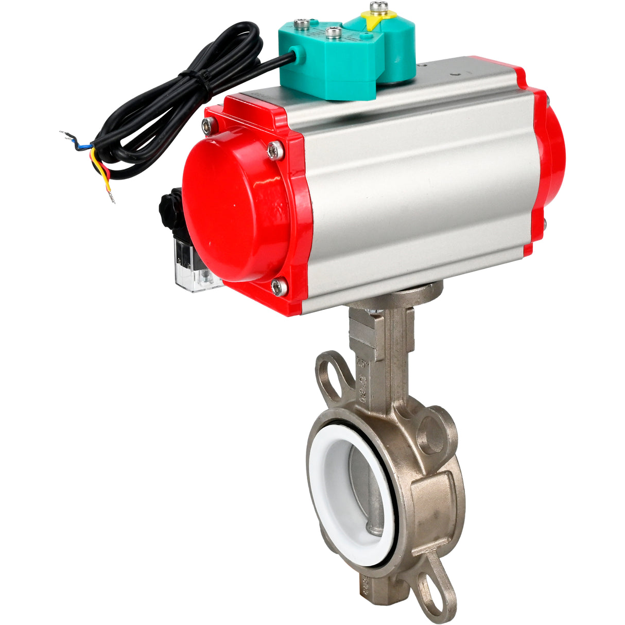 Disc rotary valves Elephant WBV3131P-2W-Fb-H DN50-250 16 bar body - 304 stainless steel, disc - 304 stainless steel, seal - PTFE, with pneumatic actuator PA-DA-XXX, pneumatic distributor 4M310-08 220V and ALS200D magnetic switch