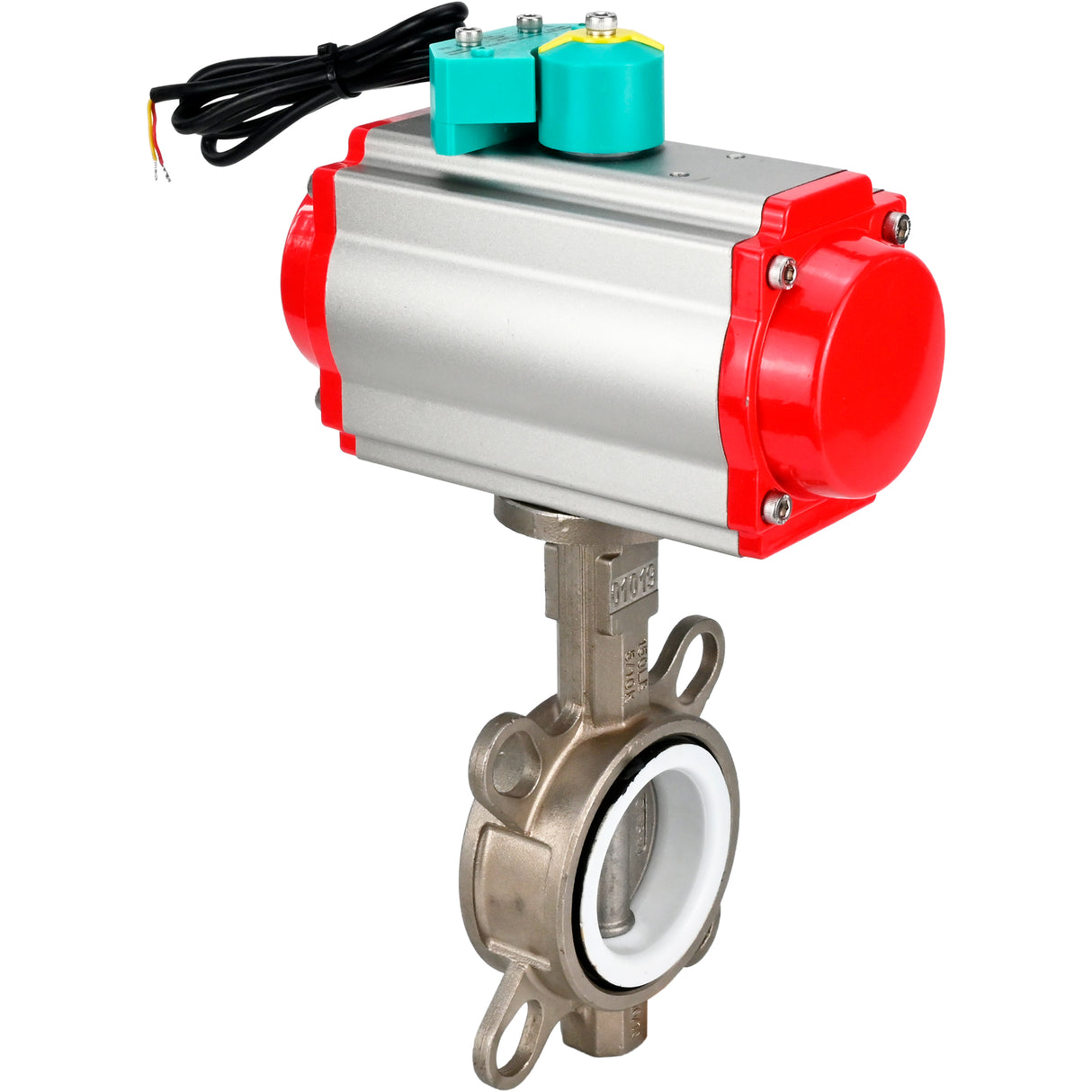 Disc rotary valves Elephant WBV3131P-2W-Fb-H DN50-250 16 bar body - 304 stainless steel, disc - 304 stainless steel, seal - PTFE, with pneumatic actuator PA-DA-XXX, pneumatic distributor 4M310-08 220V and ALS200D magnetic switch