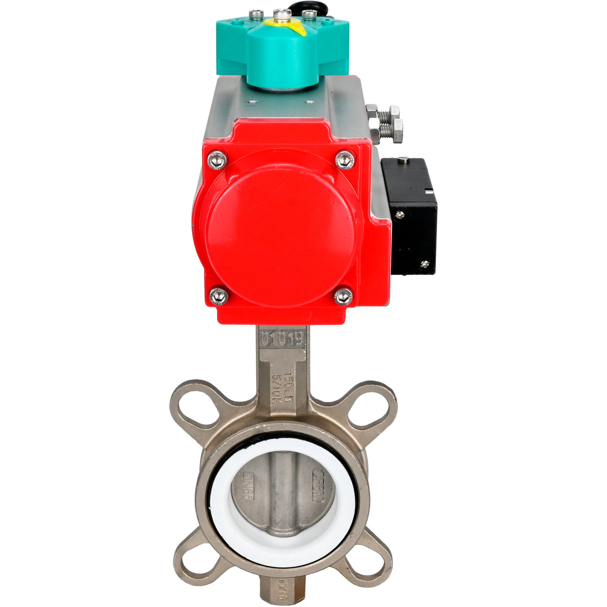 Disc rotary valves Elephant WBV3131P-2W-Fb-H DN50-250 16 bar body - 304 stainless steel, disc - 304 stainless steel, seal - PTFE, with pneumatic actuator PA-DA-XXX, pneumatic distributor 4M310-08 220V and ALS200D magnetic switch