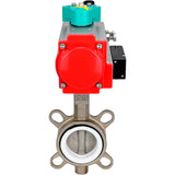 Disc rotary valves Elephant WBV3131P-2W-Fb-H DN50-250 16 bar body - 304 stainless steel, disc - 304 stainless steel, seal - PTFE, with pneumatic actuator PA-DA-XXX, pneumatic distributor 4M310-08 220V and ALS200D magnetic switch