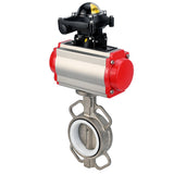 Water Butterfly Valve Elephant WBV3131P-2W-Fb-H, body material - Stainless steel AISI 304, disk material - Stainless steel AISI 304, seal - PTFE, pneumatic actuator PA-SA with return springs, 4M310-08 24V, LSU APL-210N