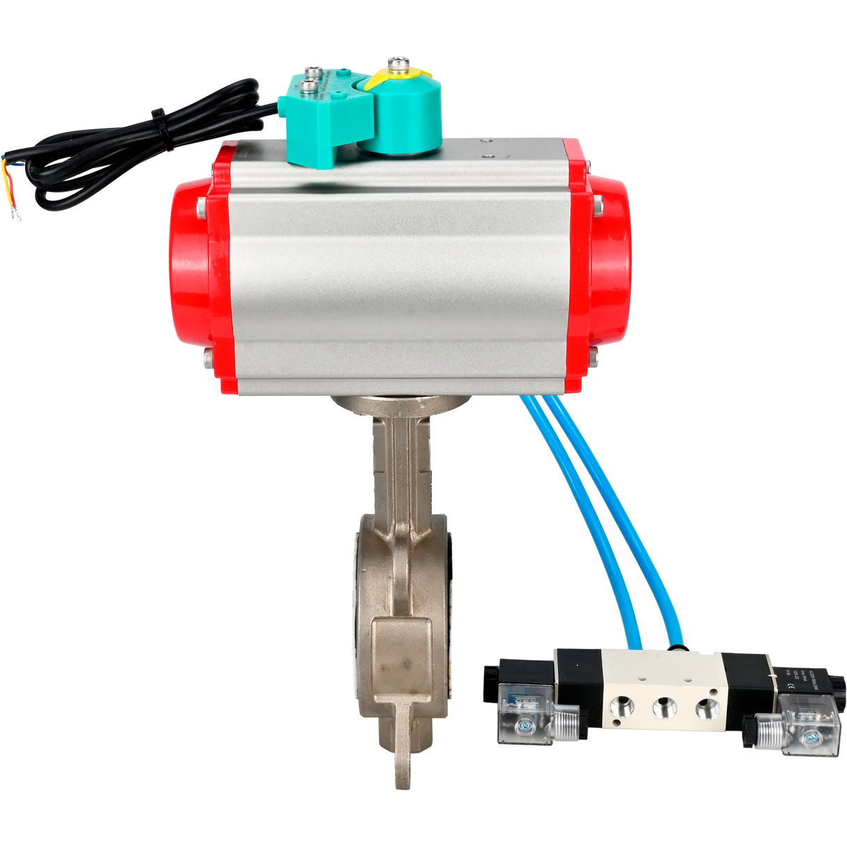 Disc rotary valves Elephant WBV3131P-2W-Fb-H DN50-250 16 bar body - 304 stainless steel, disc - 304 stainless steel, seal - PTFE, with pneumatic actuator PA-DA-XXX, pneumatic distributor 4V320-08 220V and ALS200D magnetic switch