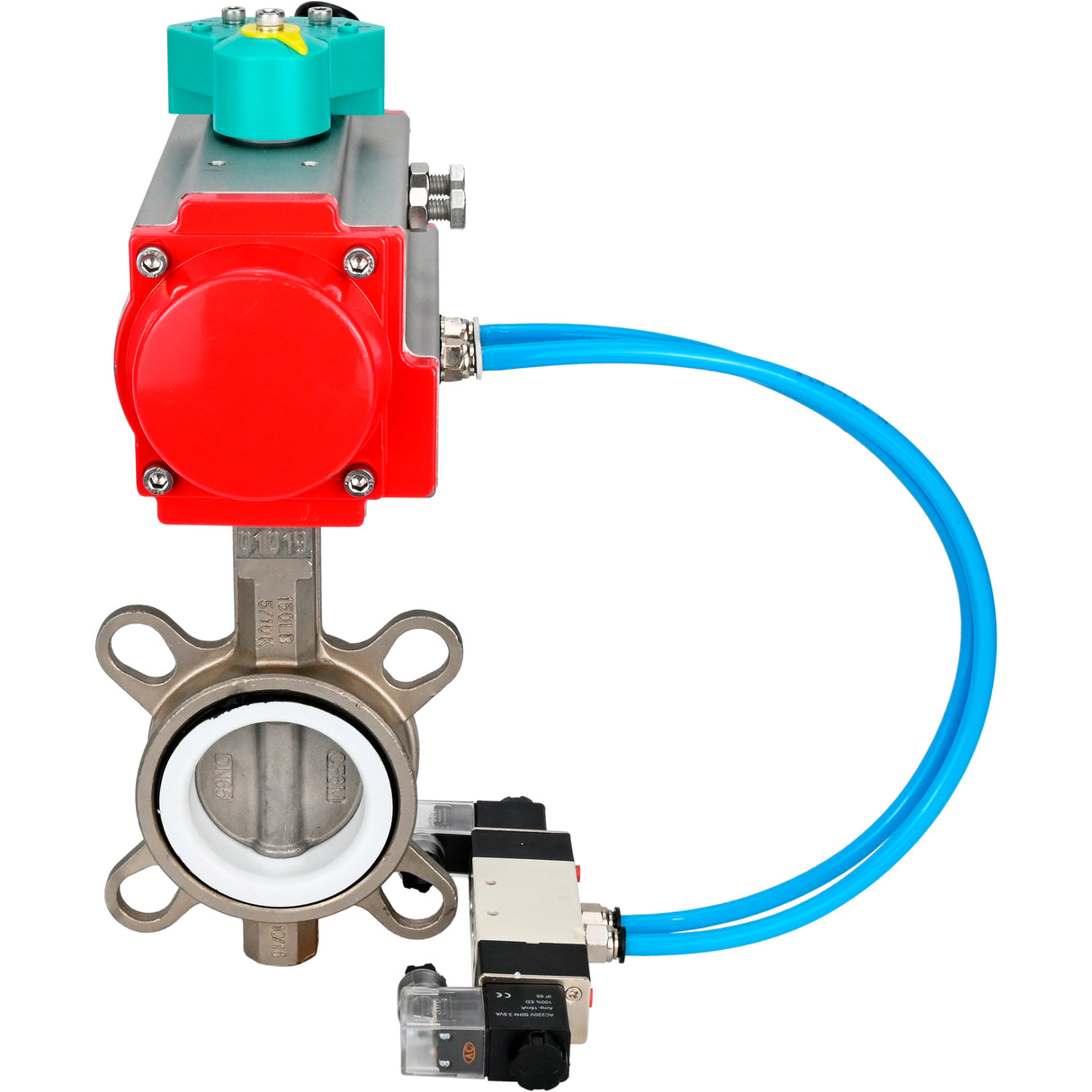 Disc rotary valves Elephant WBV3131P-2W-Fb-H DN50-250 16 bar body - 304 stainless steel, disc - 304 stainless steel, seal - PTFE, with pneumatic actuator PA-DA-XXX, pneumatic distributor 4V320-08 220V and ALS200D magnetic switch