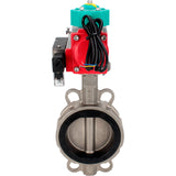 Water Butterfly Valve Elephant WBV3232V-2W-Fb-H DN50-300 16 bar case - 316L stainless steel, disc - 316L stainless steel, seal - Viton, with pneumatic actuator PA-DA-XXX, pneumatic distributor 4M310-08 NAMUR 220V and ALS200D magnetic switch