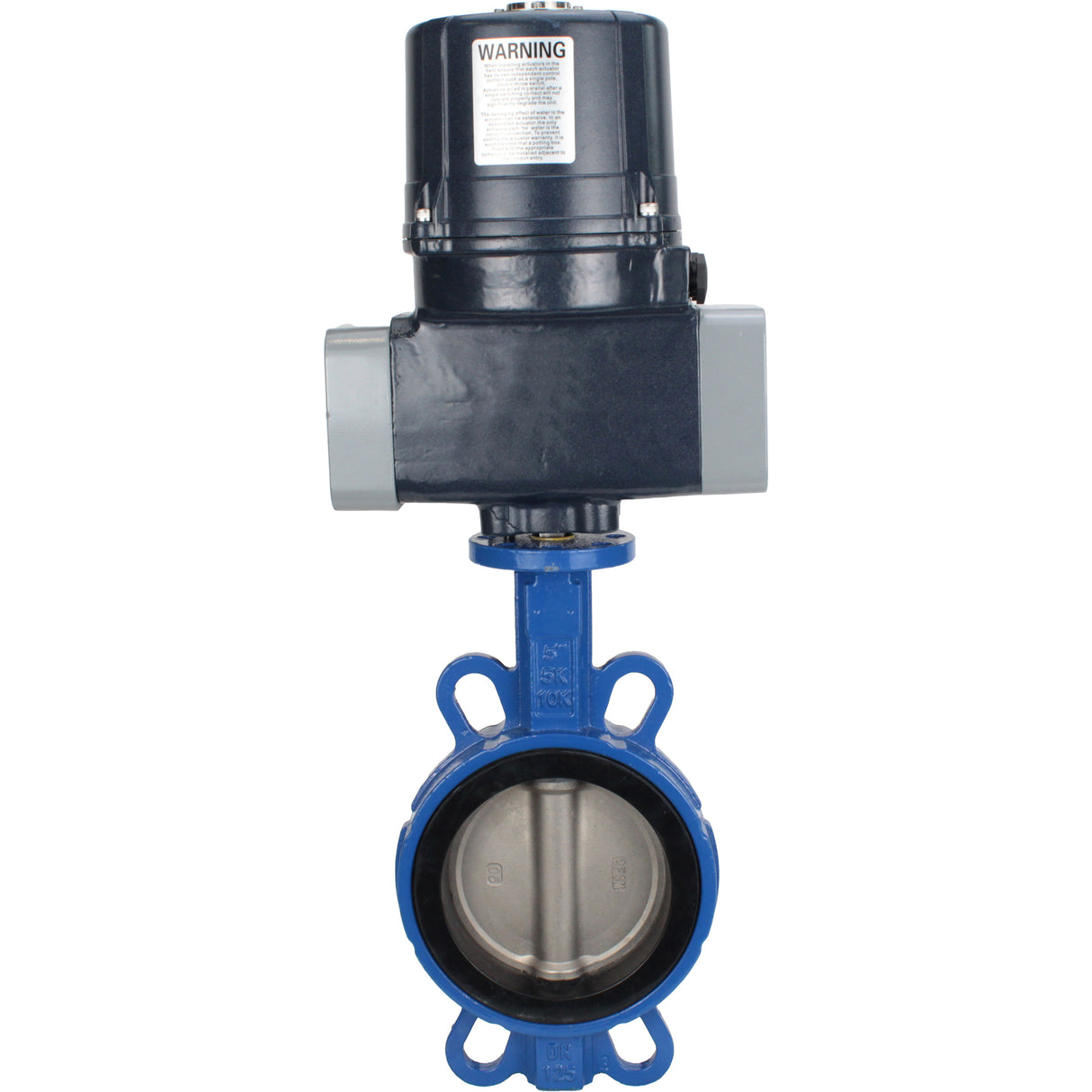Butterfly valves Elephant WBV3432E-2W-Fb-H interflanged, body - WCB carbon steel, disc - stainless steel 316L, seal - EPDM, with electric quarter turn actuator Elephant QTSA-N-EM-O0-220VAC