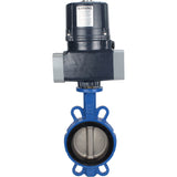 Butterfly valves Elephant WBV3432E-2W-Fb-H interflanged, body - WCB carbon steel, disc - stainless steel 316L, seal - EPDM, with electric quarter turn actuator Elephant QTSA-N-EM-O0-220VAC