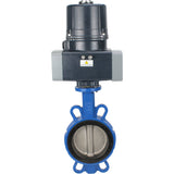 Butterfly valves Elephant WBV3432E-2W-Fb-H interflanged, body - WCB carbon steel, disc - stainless steel 316L, seal - EPDM, with electric quarter turn actuator Elephant QTSA-N-EM-O0-220VAC