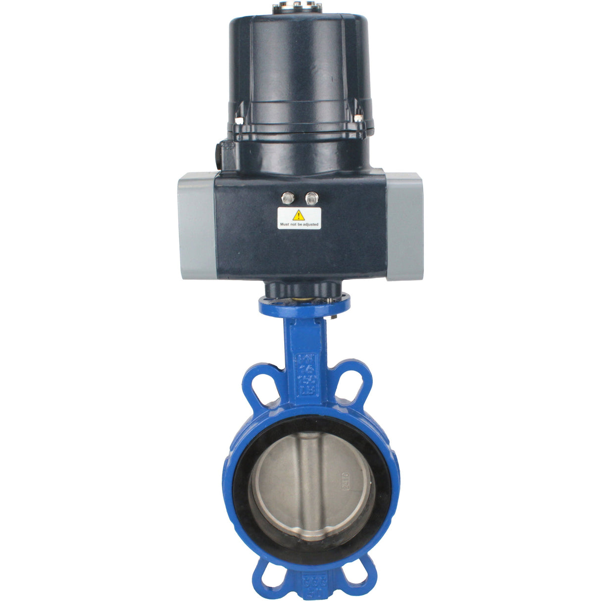 Butterfly valves Elephant WBV3432E-2W-Fb-H interflanged, body - WCB carbon steel, disc - stainless steel 316L, seal - EPDM, with electric quarter turn actuator Elephant QTSA-N-EM-O0-220VAC