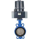 Butterfly valves Elephant WBV3432E-2W-Fb-H interflanged, body - WCB carbon steel, disc - stainless steel 316L, seal - EPDM, with electric quarter turn actuator Elephant QTSA-N-EM-O0-220VAC