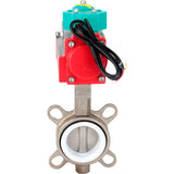 Water Butterfly Valve Elephant WBV3232P-2W-Fb-H DN40-300 16 bar case - 316L stainless steel, disc - 316L stainless steel, seal - PTFE, with pneumatic drive PA-DA-XXX and ALS200D magnetic switch