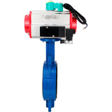 Water Butterfly Valve Elephant WBV3432V-2W-Fb-H DN50-300 16 bar body - WCB carbon steel, disc - 316L stainless steel, seal - Viton, with pneumatic actuator PA-DA-XXX, pneumatic distributor 4M310-08 NAMUR 220V and ALS200D magnetic switch