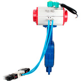 Water Butterfly Valve Elephant WBV3432V-2W-Fb-H DN50-300 16 bar body - WCB carbon steel, disc - 316L stainless steel, seal - Viton, with pneumatic actuator PA-DA-XXX, pneumatic distributor 4V320-10 220V and ALS200D magnetic switch