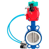 Water Butterfly Valve Elephant WBV3432P-2W-Fb-H DN40-300 16 bar body - WCB carbon steel, disc - 316L stainless steel, seal - PTFE, with pneumatic actuator PA-DA-XXX, pneumatic distributor 4V320-10 220V and ALS200D magnetic switch