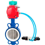Water Butterfly Valve Elephant WBV3432P-2W-Fb-H DN40-300 16 bar body - WCB carbon steel, disc - 316L stainless steel, seal - PTFE, with pneumatic actuator PA-DA-XXX, pneumatic distributor 4V320-10 220V and ALS200D magnetic switch
