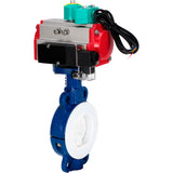 Disc rotary valves Elephant WBV3434Pf-2W-Fb-H DN50-300 16 bar body - WCB carbon steel, disc - WCB carbon steel, PTFE lined, seal - PTFE, with PA-DA-XXX, 4M310-08 24V и ALS200D