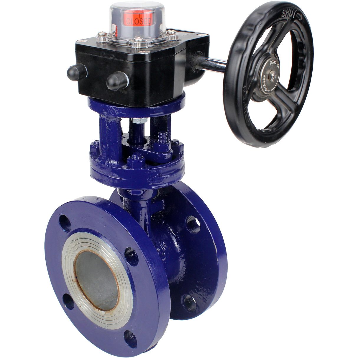 Water Butterfly Valve Elephant WBV3EX-3431M-1W-F-ISO, body material - Carbon steel, disk material - Stainless steel AISI 304, seal - Metal, gearbox HGB RQN