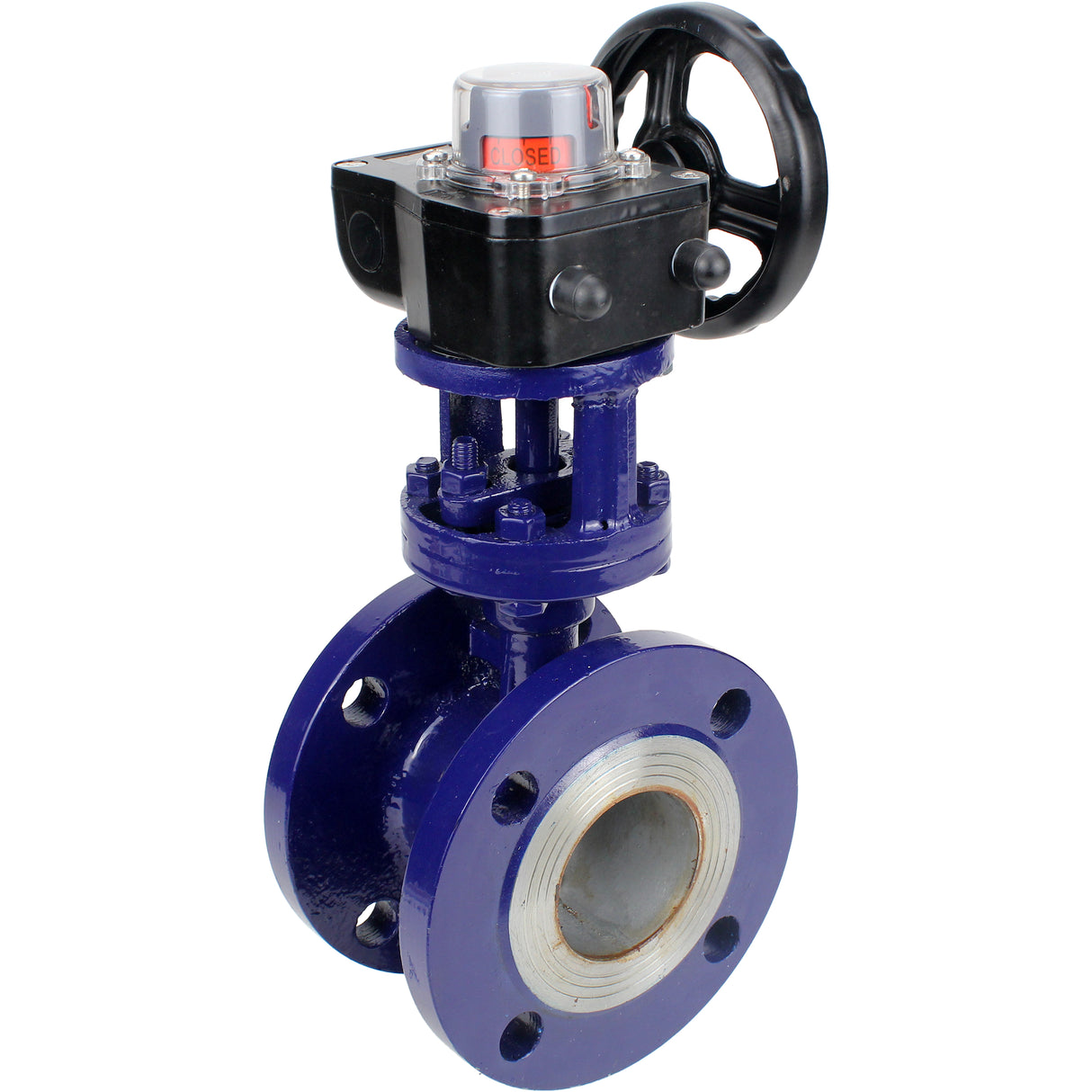 Water Butterfly Valve Elephant WBV3EX-3431M-1W-F-ISO, body material - Carbon steel, disk material - Stainless steel AISI 304, seal - Metal, gearbox HGB RQN