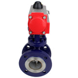 Water Butterfly Valve Elephant WBV3EX-3432M-1W-F-ISO, body material - Carbon steel, disk material - Stainless steel AISI 316, seal - Metal, pneumatic actuator PA-SA with return springs