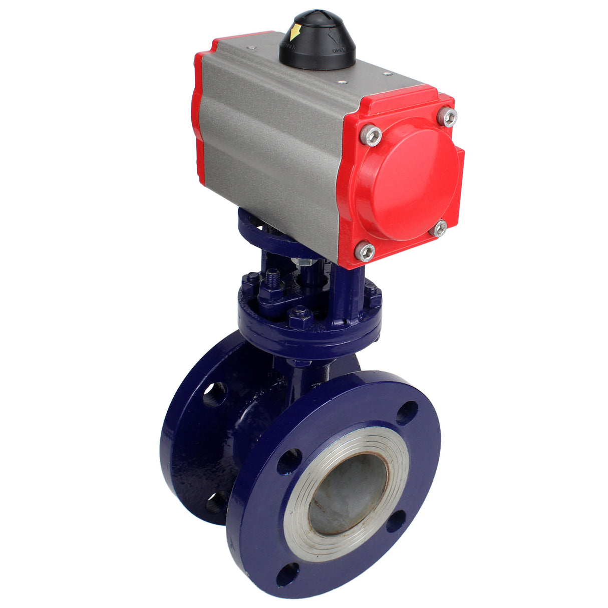 Water Butterfly Valve Elephant WBV3EX-3432M-1W-F-ISO, body material - Carbon steel, disk material - Stainless steel AISI 316, seal - Metal, pneumatic actuator PA-SA with return springs