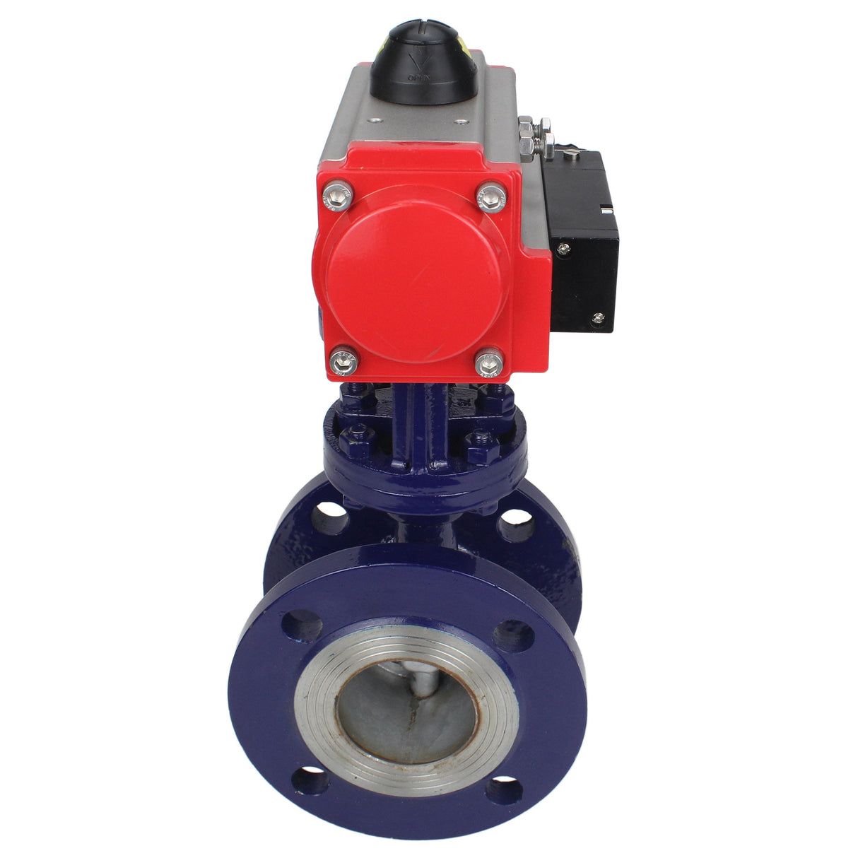 Water Butterfly Valve Elephant WBV3EX-3432M-1W-F-ISO, body material - Carbon steel, disk material - Stainless steel AISI 316, seal - Metal, pneumatic actuator PA-SA with return springs, 4M310-08 24V