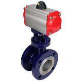 Water Butterfly Valve Elephant WBV3EX-3432M-1W-F-ISO, body material - Carbon steel, disk material - Stainless steel AISI 316, seal - Metal, pneumatic actuator PA-SA with return springs, 4M310-08 24V