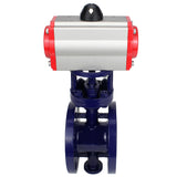 Water Butterfly Valve Elephant WBV3EX-3432M-1W-F-ISO, body material - Carbon steel, disk material - Stainless steel AISI 316, seal - Metal, pneumatic actuator PA-SA with return springs, 4M310-08 24V