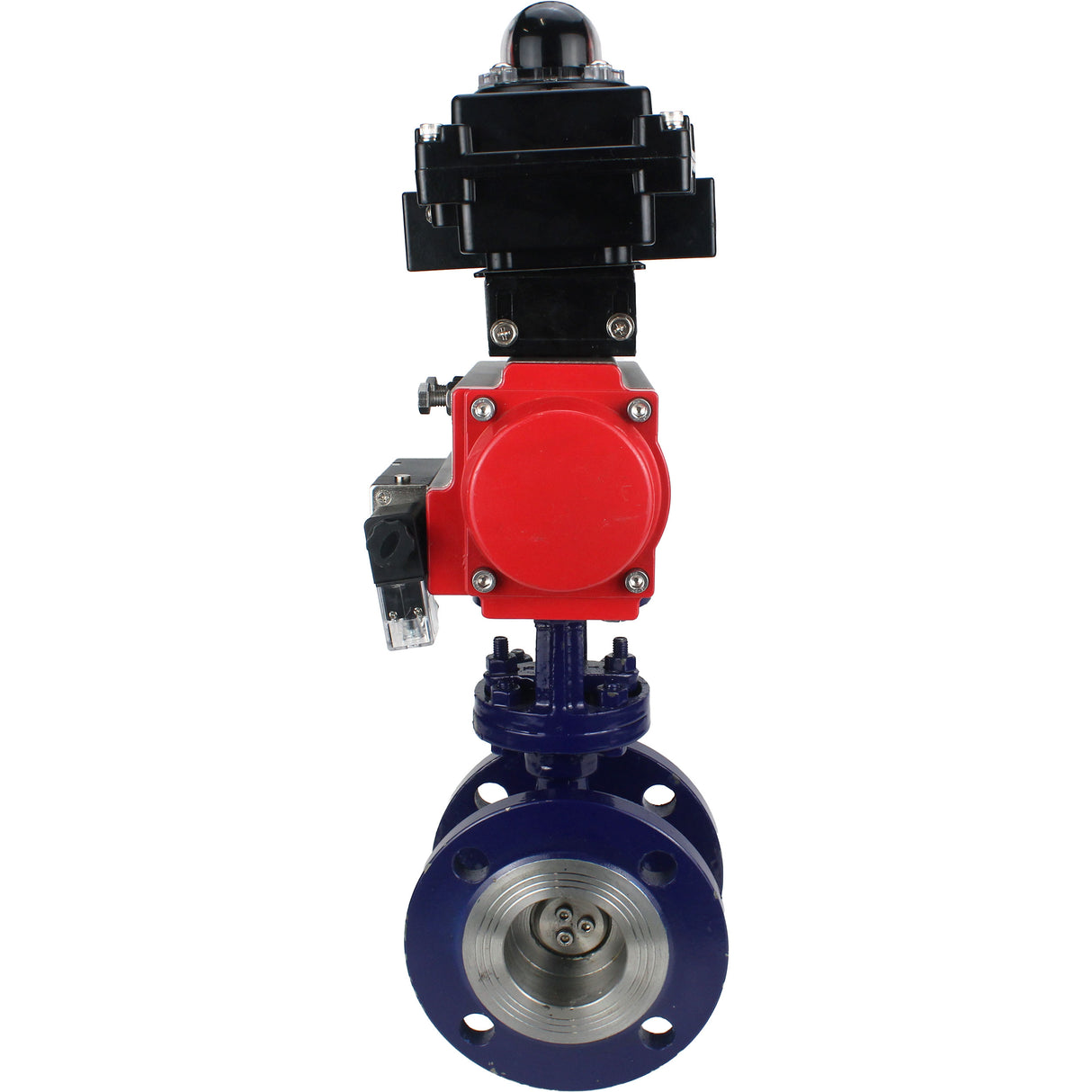 Water Butterfly Valve Elephant WBV3EX-3432M-1W-F-ISO, body material - Carbon steel, disk material - Stainless steel AISI 316, seal - Metal, pneumatic actuator PA-SA with return springs, 4M310-08 220V, BKV APL-410N EX