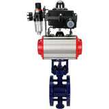 Water Butterfly Valve Elephant WBV3EX-3432M-1W-F-ISO, body material - Carbon steel, disk material - Stainless steel AISI 316, seal - Metal, pneumatic actuator PA-SA with return springs, 4M310-08 24V, LSU APL-410N EX ATU AFC2000