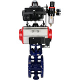 Water Butterfly Valve Elephant WBV3EX-3432M-1W-F-ISO, body material - Carbon steel, disk material - Stainless steel AISI 316, seal - Metal, pneumatic actuator PA-SA with return springs, 4M310-08 24V, LSU APL-410N EX ATU AFC2000
