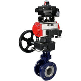 Water Butterfly Valve Elephant WBV3EX-3432M-1W-F-ISO, body material - Carbon steel, disk material - Stainless steel AISI 316, seal - Metal, pneumatic actuator PA-DA double action, 4M310-08 220V, LSU APL-410N EX, handwheel MON