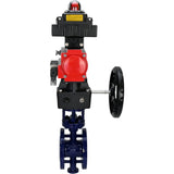 Water Butterfly Valve Elephant WBV3EX-3432M-1W-F-ISO, body material - Carbon steel, disk material - Stainless steel AISI 316, seal - Metal, pneumatic actuator PA-DA double action, 4M310-08 220V, LSU APL-410N EX, handwheel MON